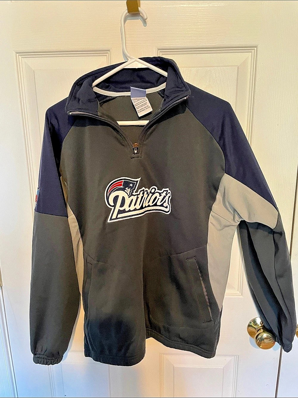 Reebok New England Patriots NFL Team Apparel 1/4 Zip Fleece Jacket 1/4 Zip Child